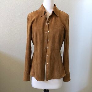 Caramel Buttersoft Suede Snap-Up Shirt